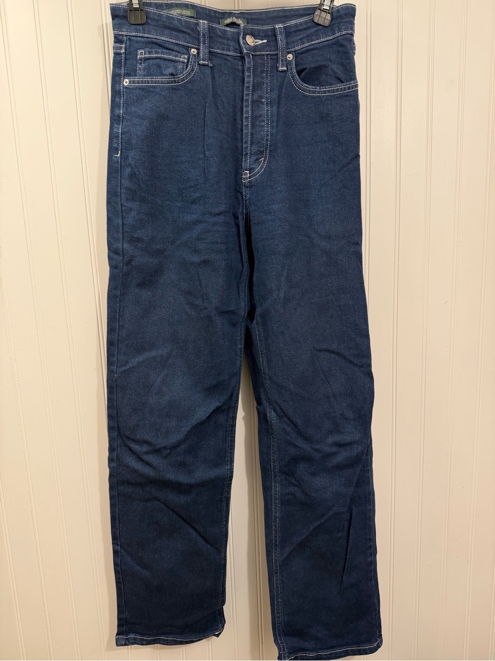 dark wash blue denim jeans